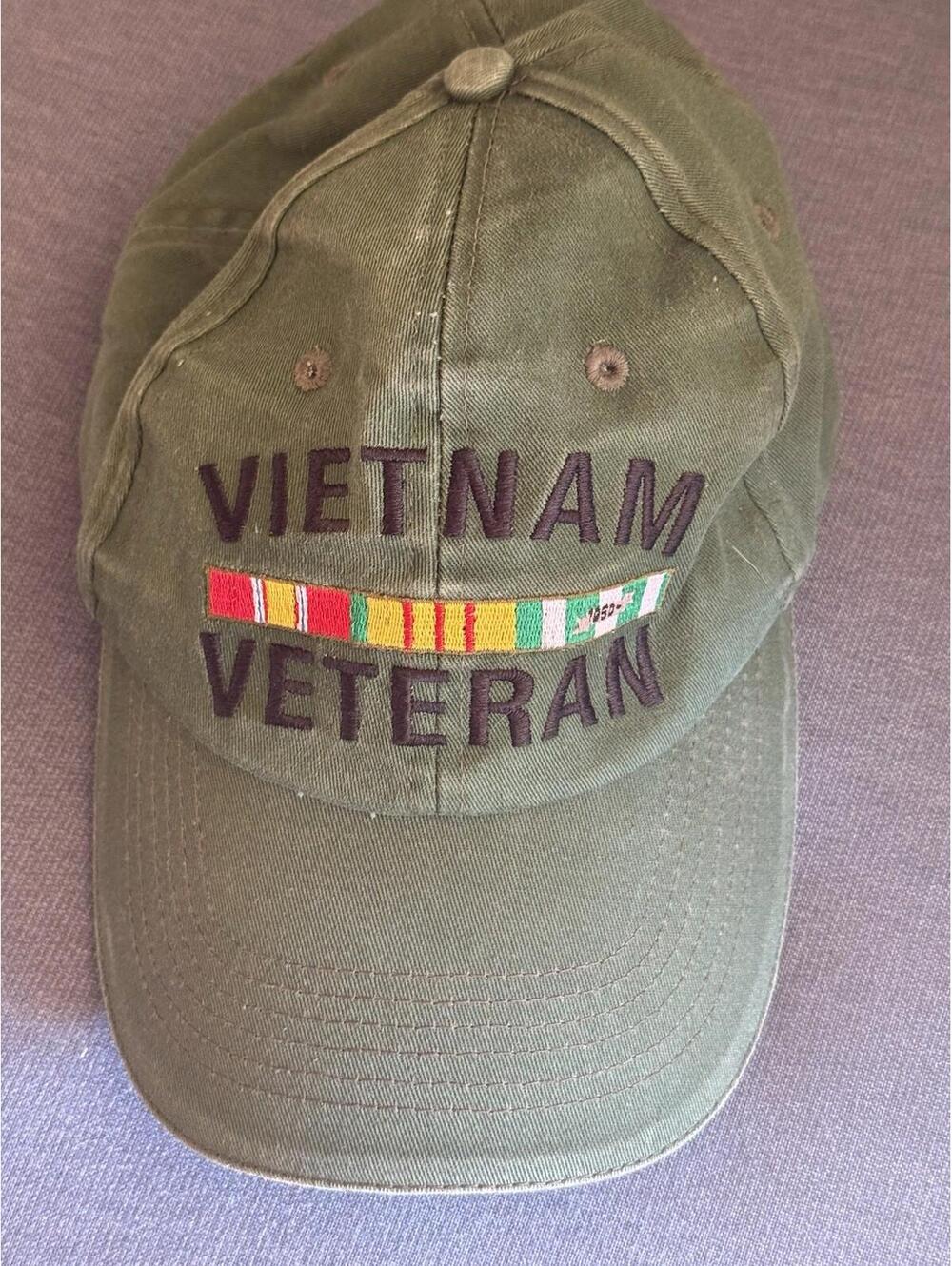 Vietnam Veteran Hat / Green Baseball Cap